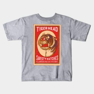 Tiger Head / Vintage Indian Matchbox Art Kids T-Shirt